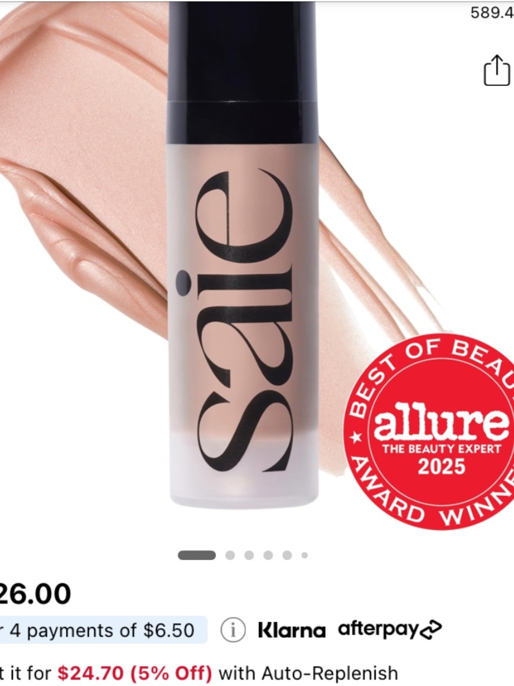 NEW Saie Liquid glowy gel - Rose Gold Glow